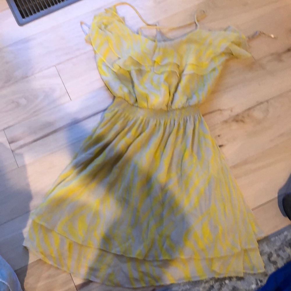 Yellow and cream dress